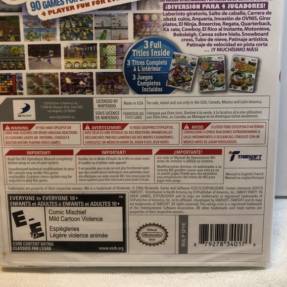 Family Party: 90 Great Games Party Pack (Nintendo Wii, 2010) FACTORY SEALED - Picture 4 of 8